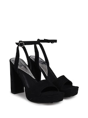 Linzi Black Gloria Platform Heeled Sandal With Wrap Around Ankle Strap - Image 2 of 4