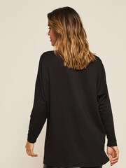 Friends Like These Lace Black Soft Jersey Crew Neck Tunic - Image 2 of 4