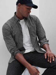 Gap Grey Stretch Poplin Shirt in Slim Fit - Image 1 of 1