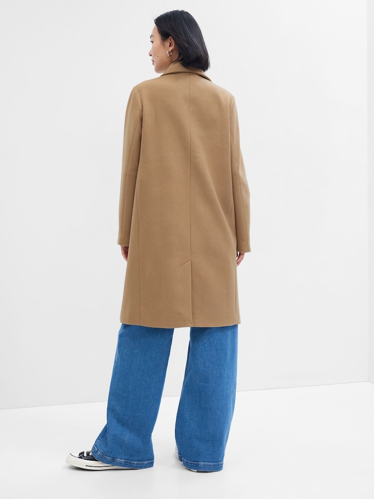 Gap Natural Long Topcoat - Image 2 of 2 Gap Natural Long Topcoat - Image 2 of 2
