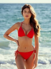 Lipsy Red Tie Side Bikini Bottoms - Image 1 of 4