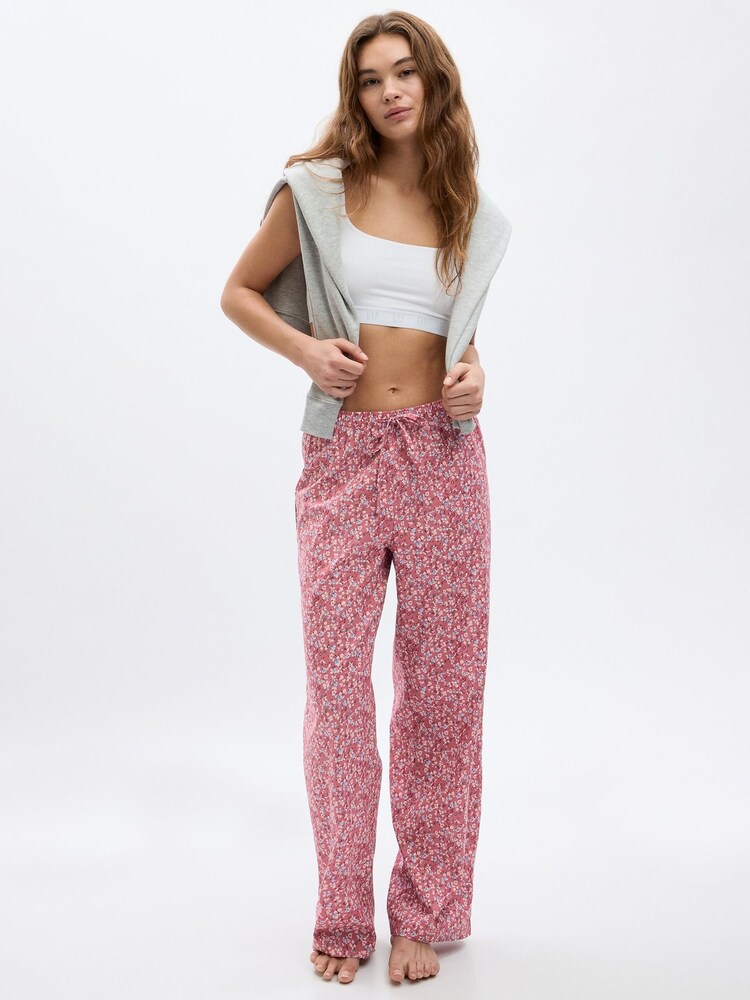 Gap Pink Floral Floral Poplin Pyjama Bottoms - Image 1 of 2