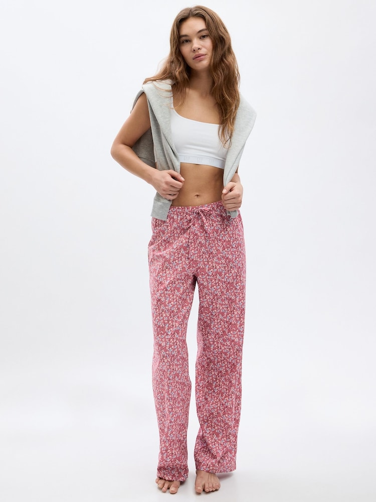 Gap Pink Floral Floral Poplin Pyjama Bottoms - Image 1 of 2 Gap Pink Floral Floral Poplin Pyjama Bottoms - Image 1 of 2