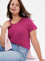 Gap Dark Pink Favourite Short Sleeve Crew Neck T-Shirt - Image 1 of 5