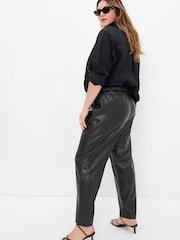 Gap Black Faux-Leather Slim Cropped Trousers - Image 4 of 5
