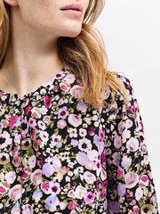 Selected Femme Black Printed Midi Dress - Image 4 of 5