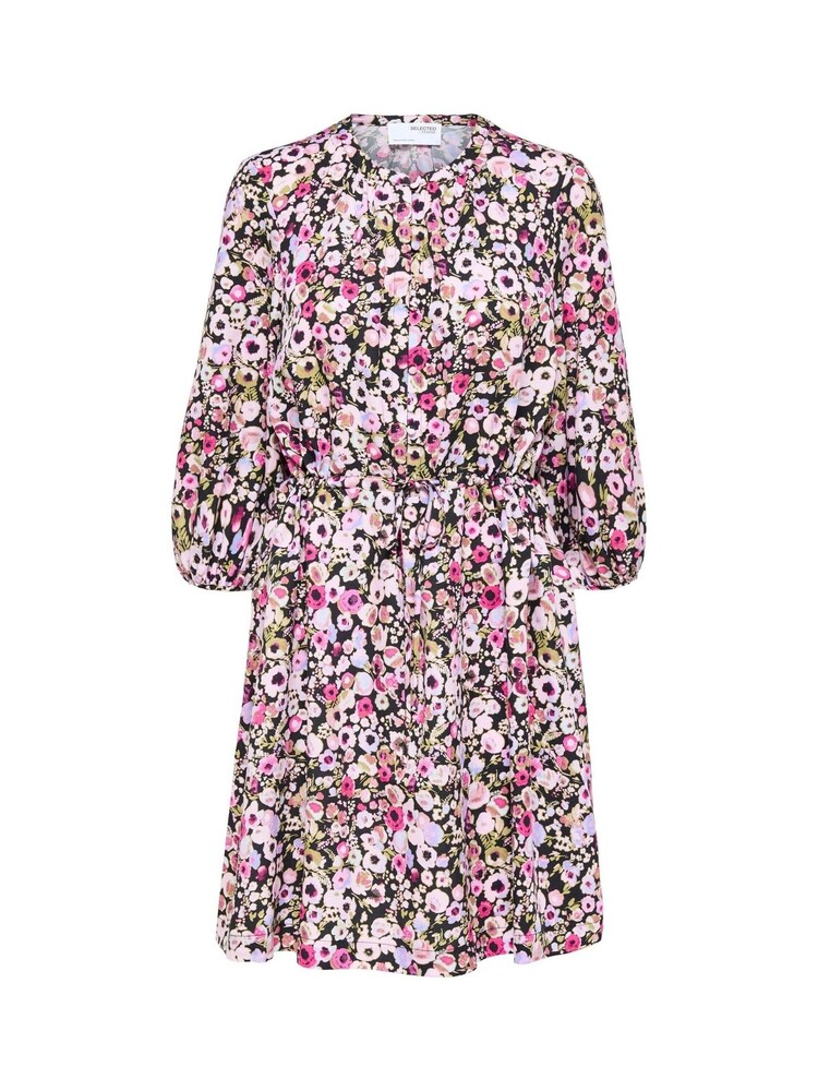 Selected Femme Black Printed Midi Dress - Image 5 of 5