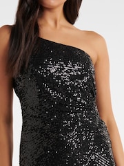 Forever New Black Carolyn Sequin Asymmetrical Gown - Image 2 of 4