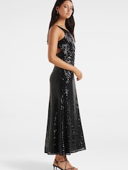 Forever New Black Carolyn Sequin Asymmetrical Gown - Image 3 of 4