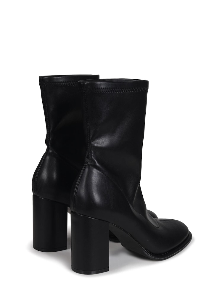 Linzi Black Bluebell Sock Style Ankle Boot With Block Heel - Image 4 of 4 Linzi Black Bluebell Sock Style Ankle Boot With Block Heel - Image 4 of 4