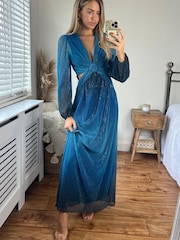 Style Cheat Blue Tami Cut Out Maxi Dress - Image 1 of 4