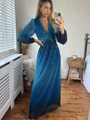 Style Cheat Blue Tami Cut Out Maxi Dress - Image 3 of 4