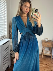 Style Cheat Blue Tami Cut Out Maxi Dress - Image 4 of 4