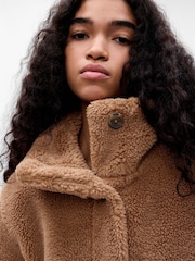 Gap Brown Long Sherpa Coat - Image 5 of 5