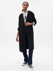 Gap Black Wool Wrap Coat - Image 1 of 5