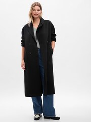 Gap Black Wool Wrap Coat - Image 4 of 5