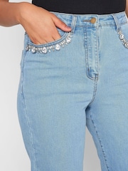 Long Tall Sally Blue UNA Mom Jewel Pocket Jean - Image 3 of 5