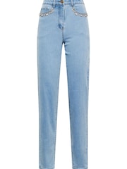 Long Tall Sally Blue UNA Mom Jewel Pocket Jean - Image 4 of 5