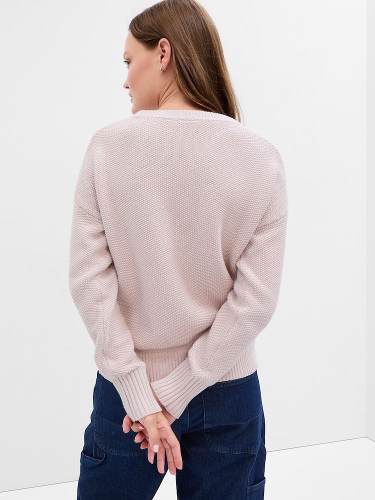 Gap Pink Cable Knit Crew Neck Jumper - Image 2 of 3