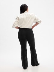 Gap Black High Rise 70s Flare Velvet Trousers with Washwell - Image 4 of 5
