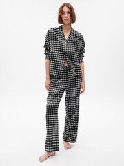 Gap Black & White Cotton Print Flannel Pyjama Set - Image 1 of 1