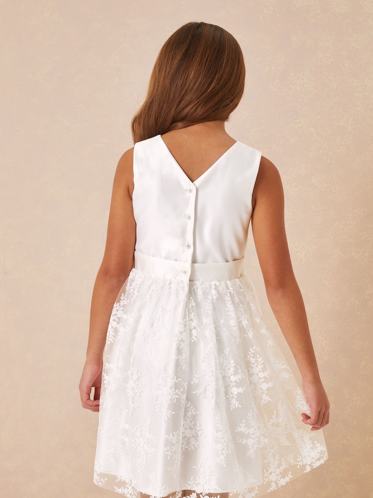 Lipsy White Embroidered Skirt Occasion Dress - Image 2 of 3