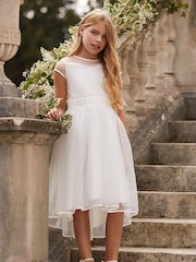 Lipsy Ivory Pearl Trim Occasion Dress - Image 1 of 4