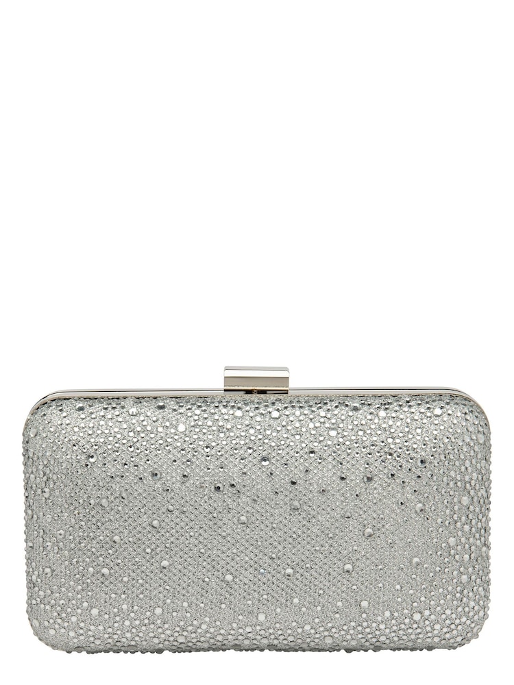 Lotus Footwear Silver Diamante Clutch Bag - Image 1 of 4 Lotus Footwear Silver Diamante Clutch Bag - Image 1 of 4