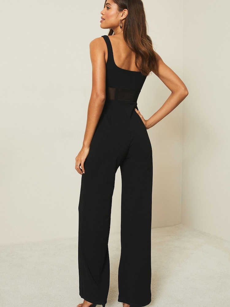 Lipsy Black Summer Corset Jumpsuit - Image 2 of 3