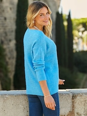 Sosandar Blue Chevron Jumper - Image 3 of 5