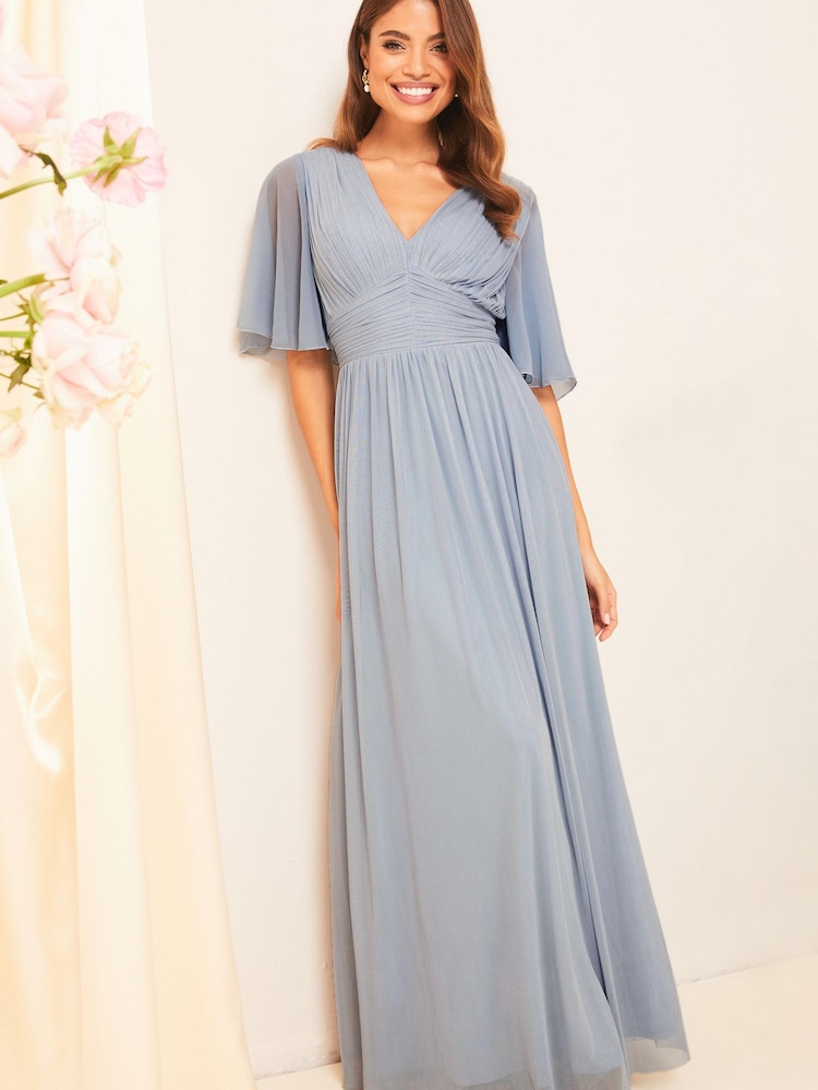 Blau - Lipsy Empire Kurzärmeliges Brautjungfern-Maxikleid - Bild 2 von 4 Blau - Lipsy Empire Kurzärmeliges Brautjungfern-Maxikleid - Bild 2 von 4