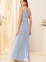 Lipsy Blue Empire Sleeveless Bridesmaid Maxi Dress - Image 2 of 4