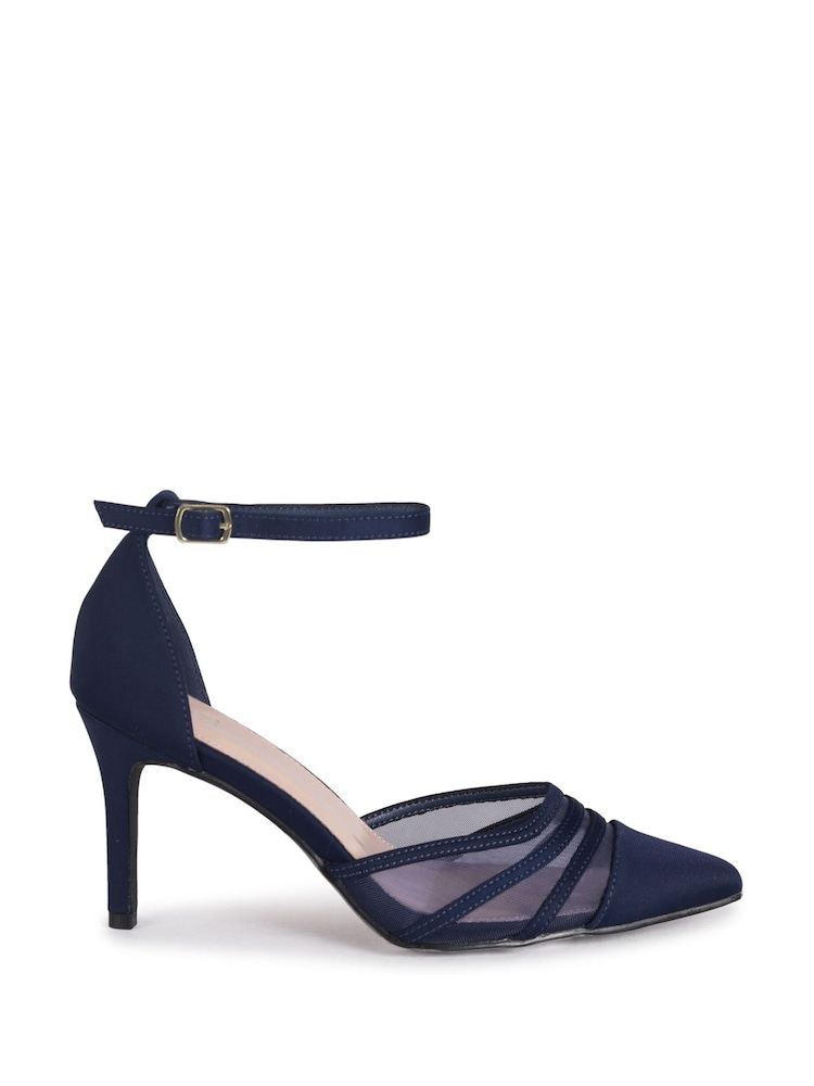Marineblau/blau - Linzi Serri Pumps mit Stilettoabsatz und Netzstoffdetail vorne - Bild 2 von 4 Marineblau/blau - Linzi Serri Pumps mit Stilettoabsatz und Netzstoffdetail vorne - Bild 2 von 4