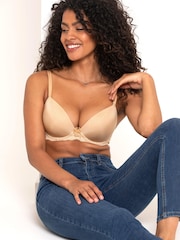 Pour Moi Neutral Padded Flora Plunge Push Up T Shirt Bra - Image 2 of 5
