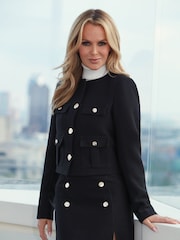 Lipsy Black Button Detail Mini Skirt - Image 3 of 4