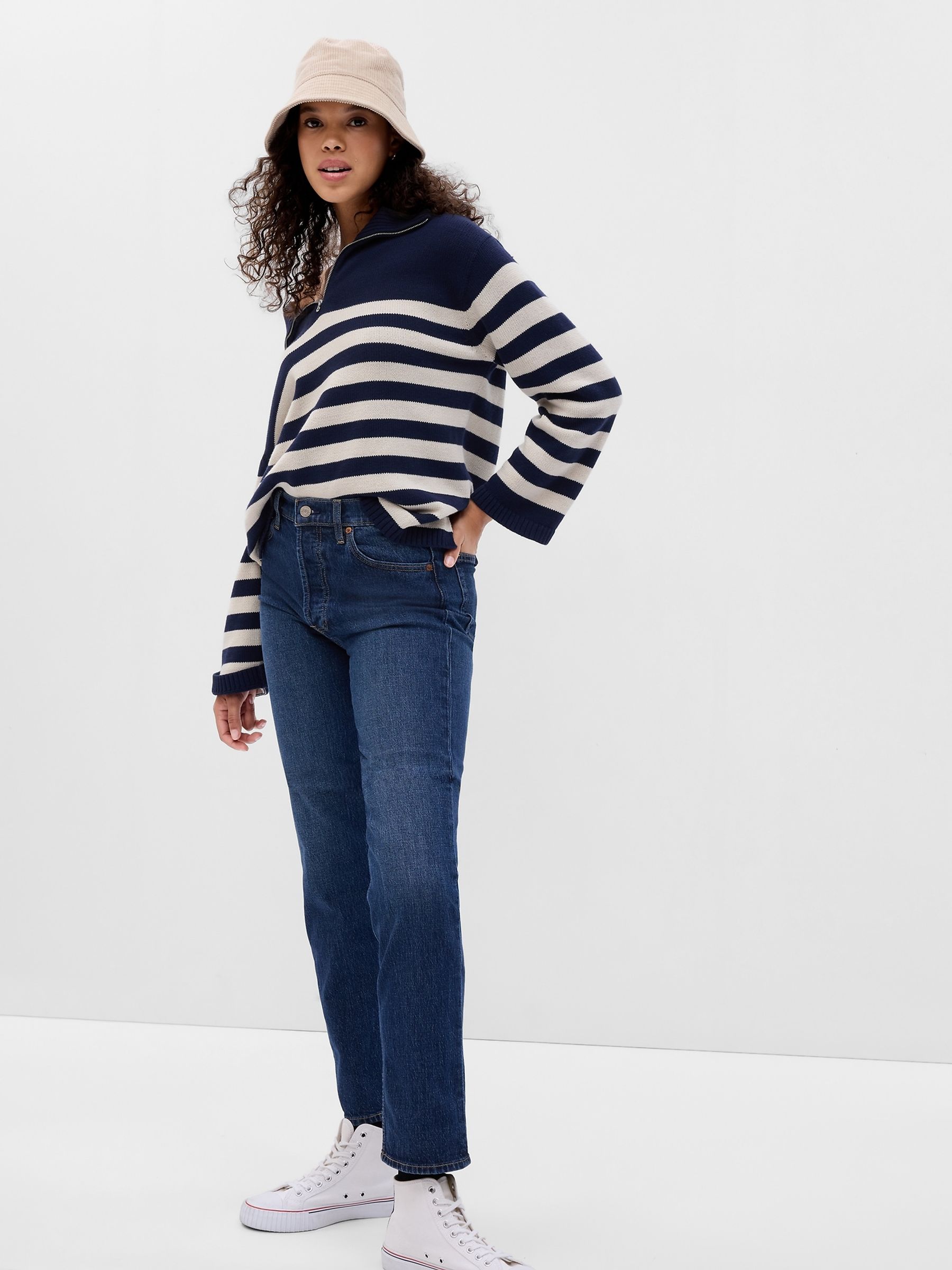 Gap high rise straight jeans on sale