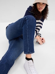 Темно-синий индиго - Джинсы прямого кроя с завышенной талией Gap Cheeky - Image 6 of 6