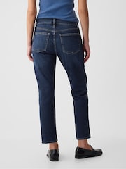 Gap Dark Wash Blue Mid Rise Slim Fit Ankle Length Girlfriend Jeans - Image 2 of 8