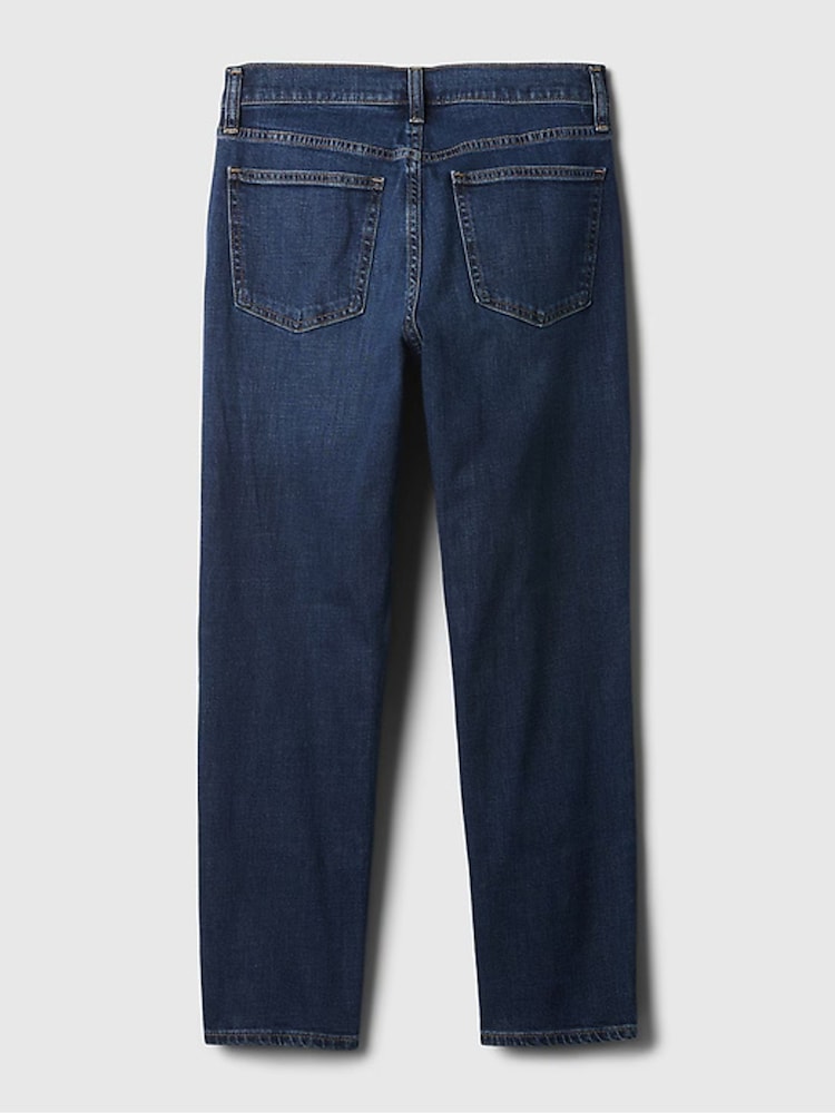 Gap Dark Wash Blue Mid Rise Slim Fit Ankle Length Girlfriend Jeans - Image 8 of 8