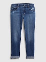 Gap Blue Mid Rise Slim Fit Ankle Length Girlfriend Jeans - Image 8 of 9