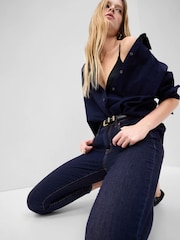 Gap Dark Indigo Blue Stretch Mid Rise True Skinny Jeans - Image 4 of 8