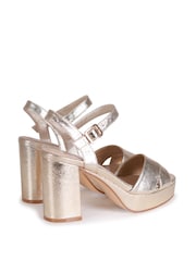 Linzi Gold PU Verony Strappy Studded Block Heeled Sandal - Image 3 of 4