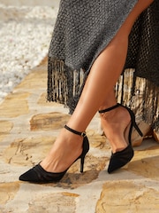 Linzi Black Black Serri Court Stiletto Heel With Mesh Front Detail - Image 1 of 5