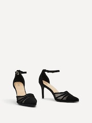 Linzi Black Black Serri Court Stiletto Heel With Mesh Front Detail - Image 3 of 5