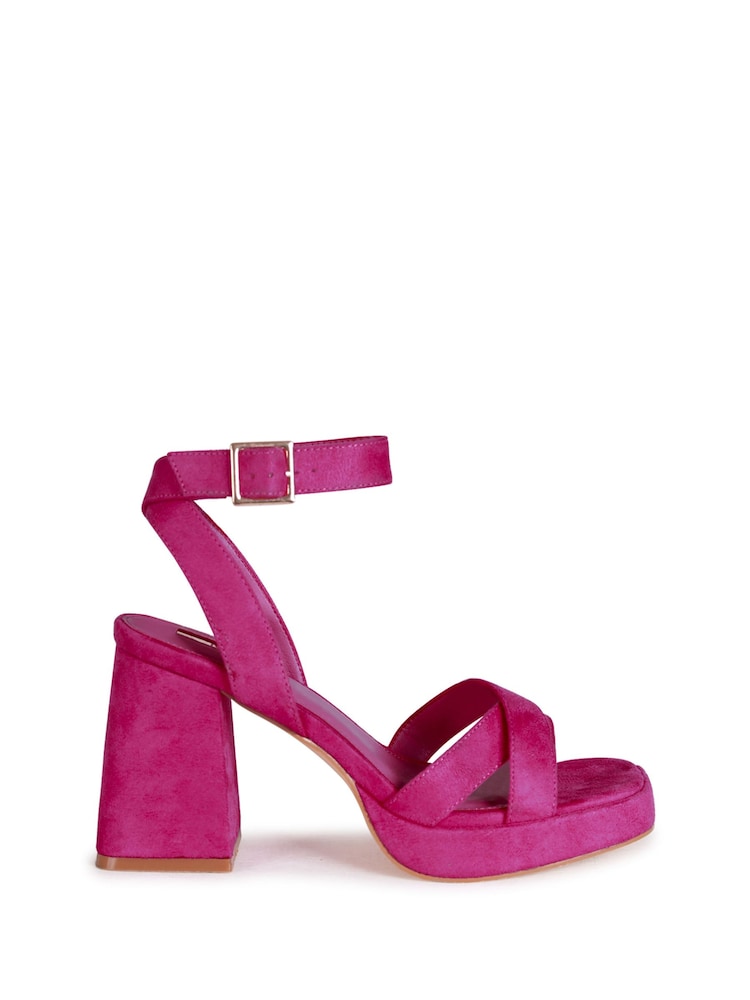 Pink - Linzi Giselle Sandalen mit überkreuzten Riemen und Plateausohle - Bild 2 von 4