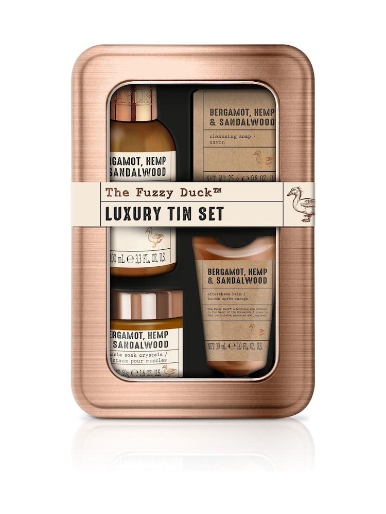 Baylis & Harding The Fuzzy Duck  Bergamot, Hemp  Sandalwood  Mens Luxury Grooming Tin Gift  Set - Image 1 of 4