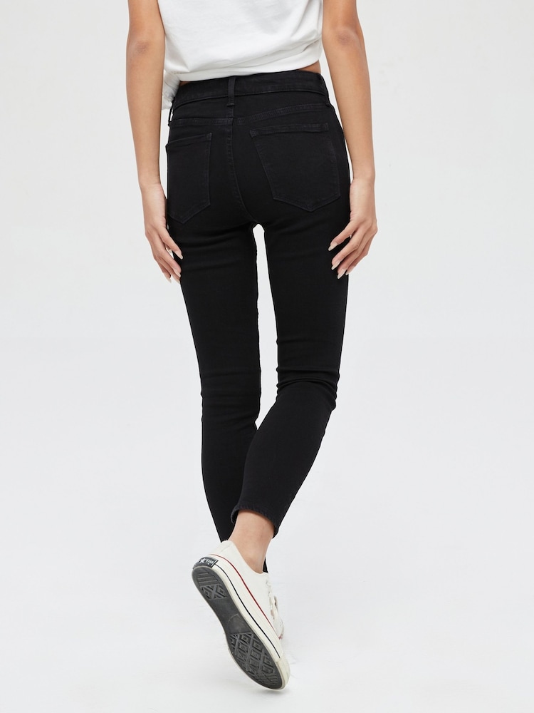 Gap Black Super Skinny Stretch High Waisted Jeggings - Image 2 of 6 Gap Black Super Skinny Stretch High Waisted Jeggings - Image 2 of 6