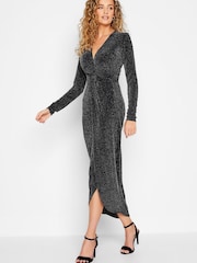 Long Tall Sally Black Wrap Dress - Image 2 of 4