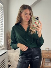 Зеленый - Рубашка с перекрученной отделкой Style Cheat - Image 4 of 5