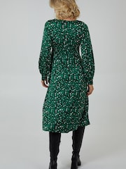 Blue Vanilla Green Draped Waist Wrap Dress - Image 4 of 4